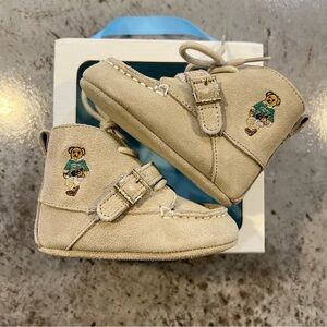 Ralph Lauren Ranger Hi Toddler Bootie First Walker Tan Suede 4 Leather Polo Bear